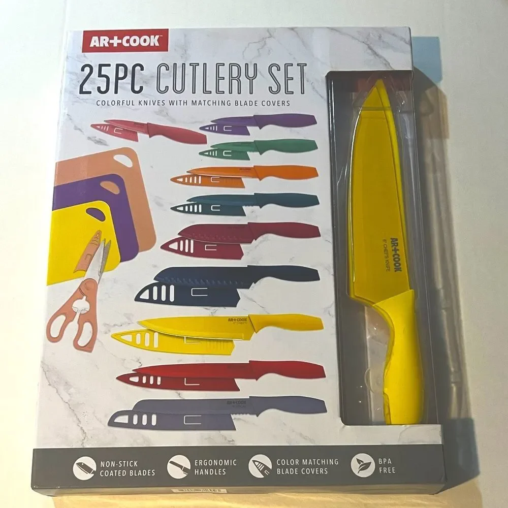 25PC Kitchen Cutlery Set NEW - AR+COOK